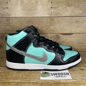 2013 DS sz 13 Nike Dunk High Premium SB Diamond Tiffany 653599-400